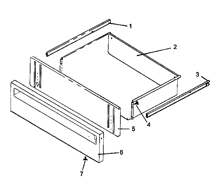 Storage Drawer Assembly Diagram and Parts List for AGS761W-P1142635NW  Amana Range