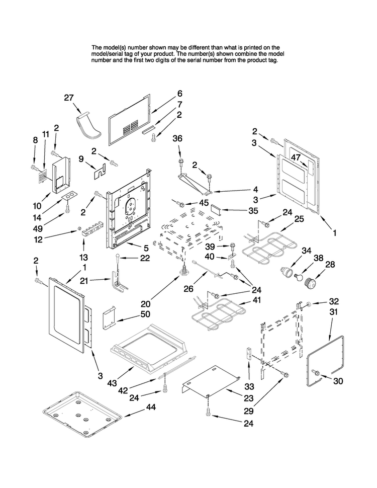 Chassis Parts Diagram and Parts List for MER5765RCB1  Maytag Range