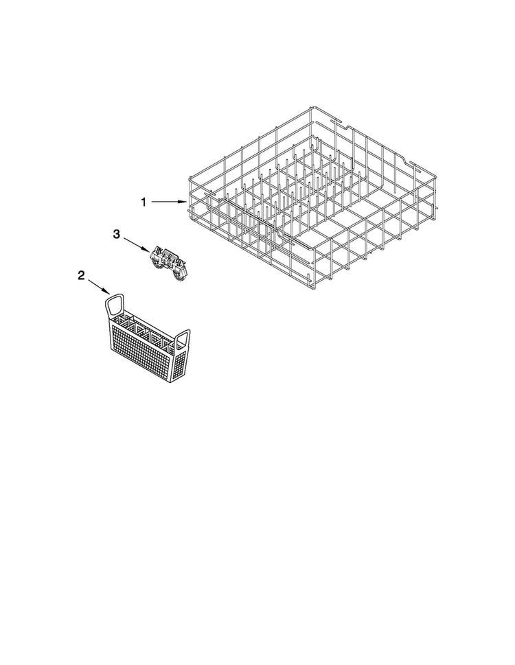 Lower Rack Parts Diagram and Parts List for CUD6710XB3  Crosley Dishwasher