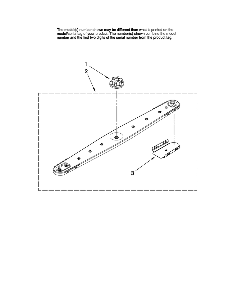 Lower Washarm Parts Diagram and Parts List for MDBH955AWS3  Maytag Dishwasher