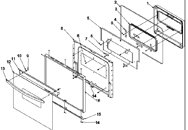 Oven Door Diagram and Parts List for AOCS2740E-P1132358NE  Amana Wall Oven