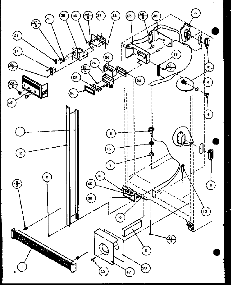 Refrigerator Diagram and Parts List for SBD20K-P1117701W  Amana Refrigerator
