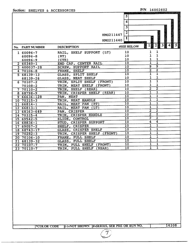 Shelves And Accessories Page 2 Diagram and Parts List for 211447  Admiral Refrigerator