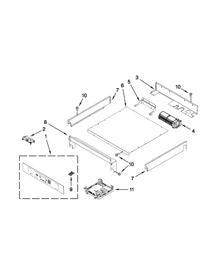 Control Panel Parts Diagram and Parts List for JJW3430WB02  Jenn-Air Wall Oven