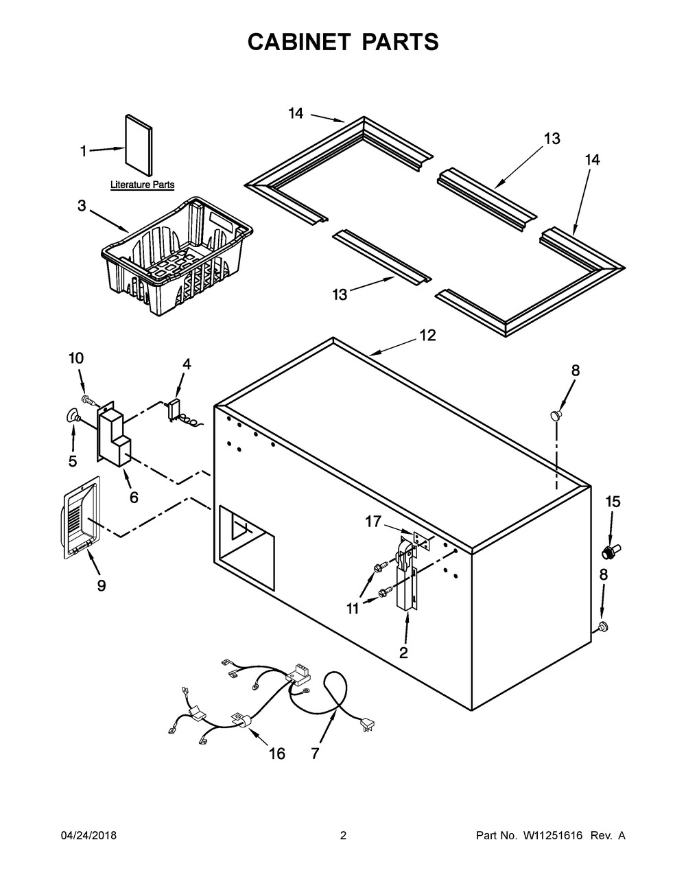 Cabinet Parts Diagram and Parts List for AZC31T22DW01  Maytag Freezer