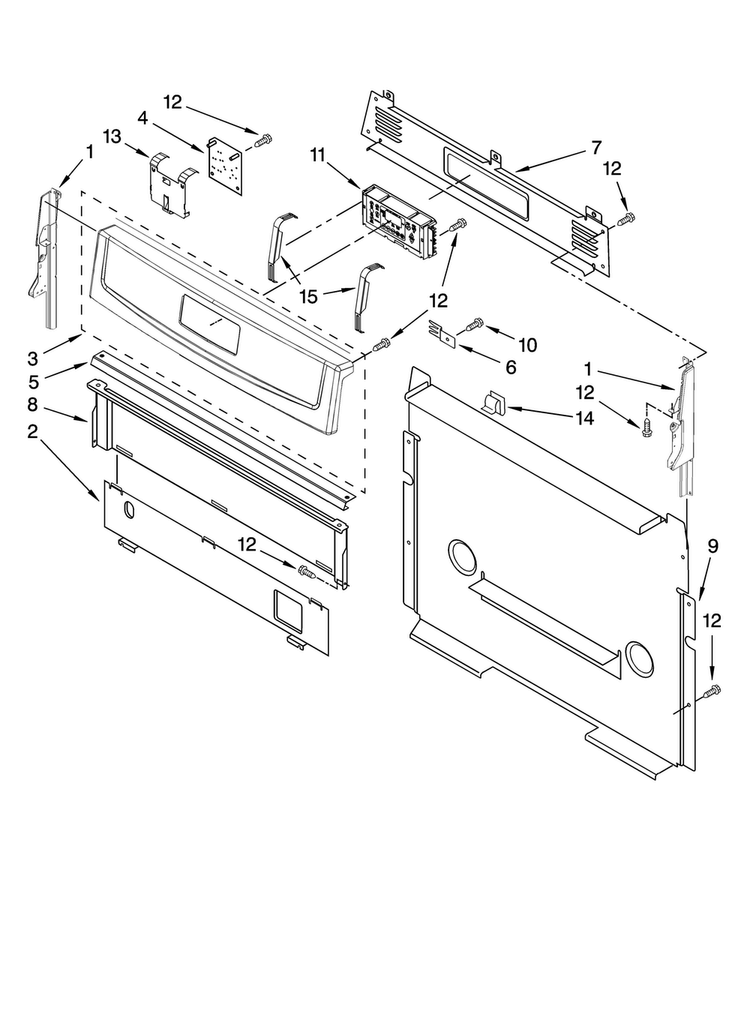 Control Panel Parts Diagram and Parts List for AGR5844VDS0  Amana Range
