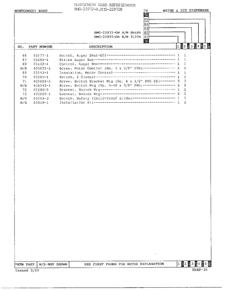 Ice/water Dispenser Page 4 Diagram and Parts List for 22972A  Admiral Refrigerator