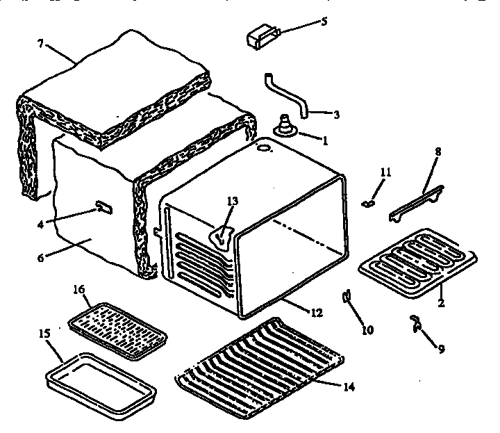 Oven Assembly Diagram and Parts List for ARH660E-P1167404SE  Amana Range