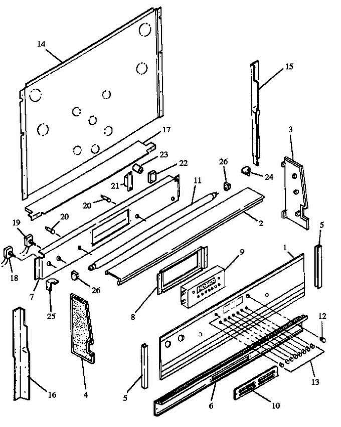 01 - Backguard Diagram and Parts List for RST381 ALL/RST381/ALL Maytag Range