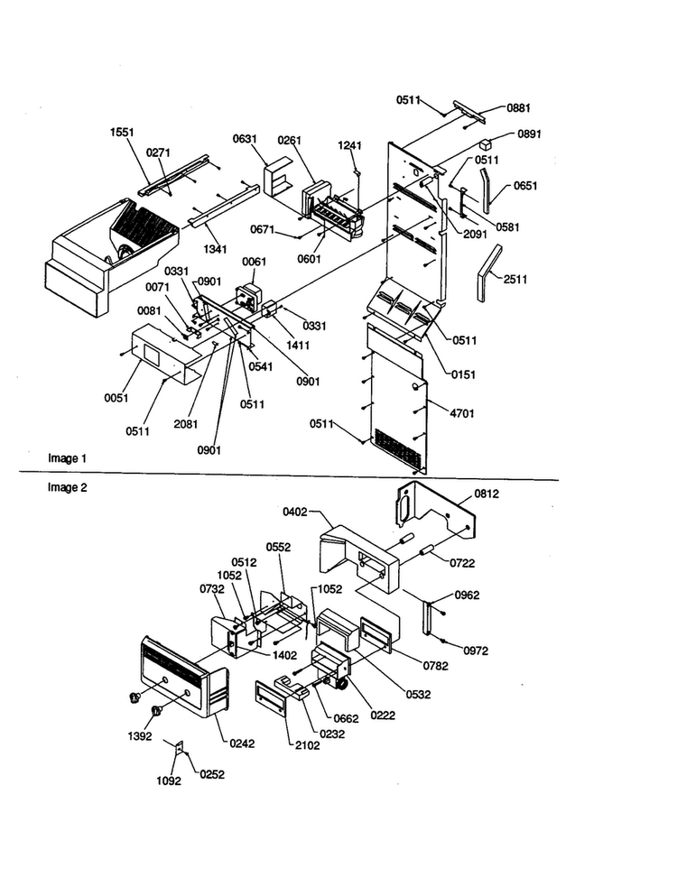 Ice Maker/control Assembly Diagram and Parts List for SRD20S4W-P1190816WW  Amana Refrigerator
