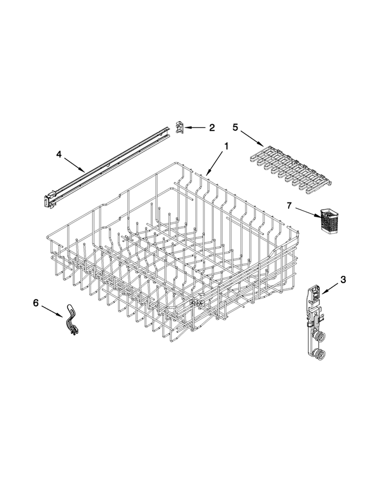 Upper Rack And Track Parts Diagram and Parts List for MDB7760SAS1  Maytag Dishwasher
