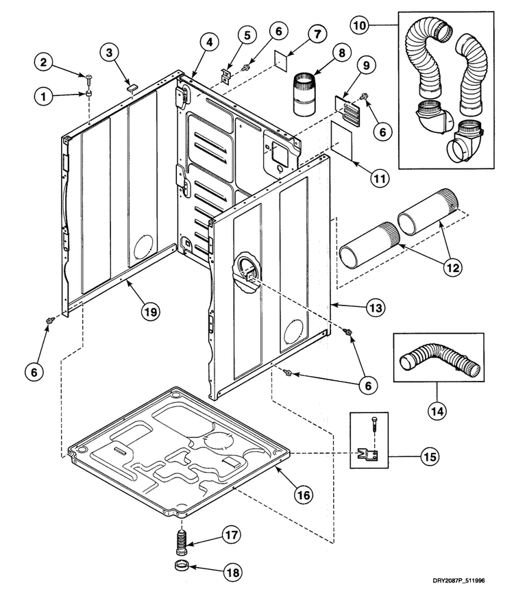 Cabinet Assy Diagram and Parts List for SSE807QF1500  Speed Queen Dryer