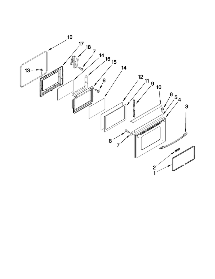 Lower Door Parts Diagram and Parts List for MGR6875ADS27  Maytag Range