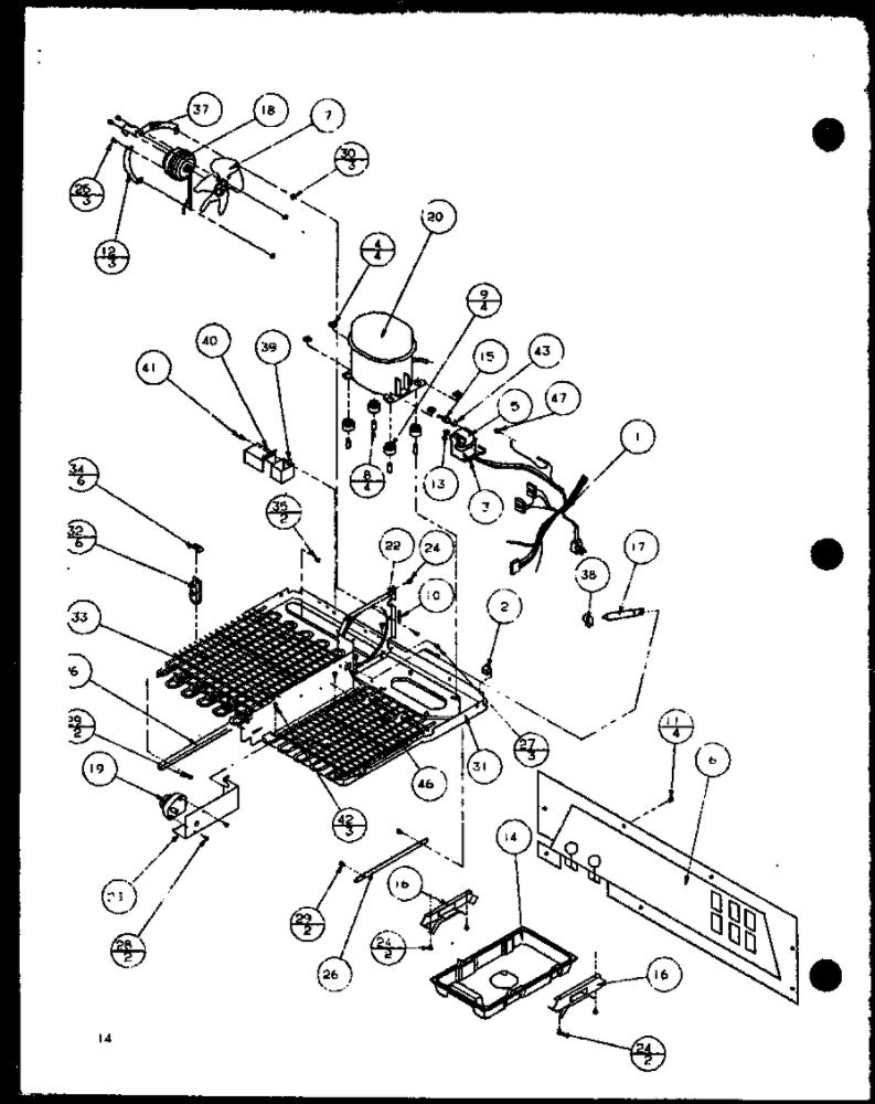 Unit Diagram and Parts List for IC3N-P1110701W-BM  Amana Refrigerator