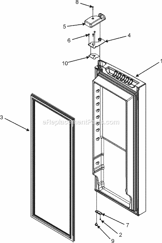 RIGHT REFRIGERATOR DOOR Diagram and Parts List for MFI2568AES  Maytag Refrigerator