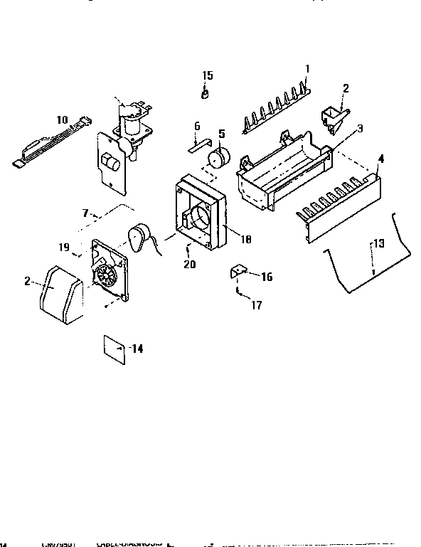 Compact Ice Maker D7832702 Diagram and Parts List for TH18S3W-P1195301W  Amana Refrigerator