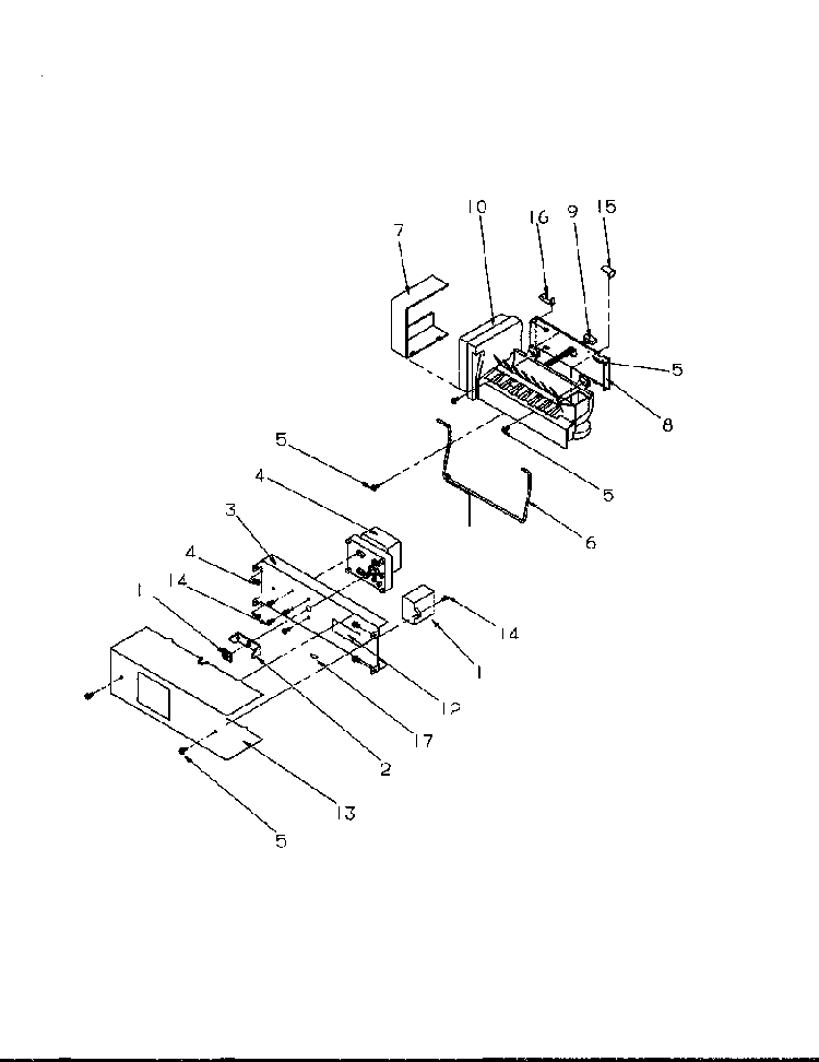 Ice Maker Parts Diagram and Parts List for 2599A-P1190419WL  Amana Refrigerator