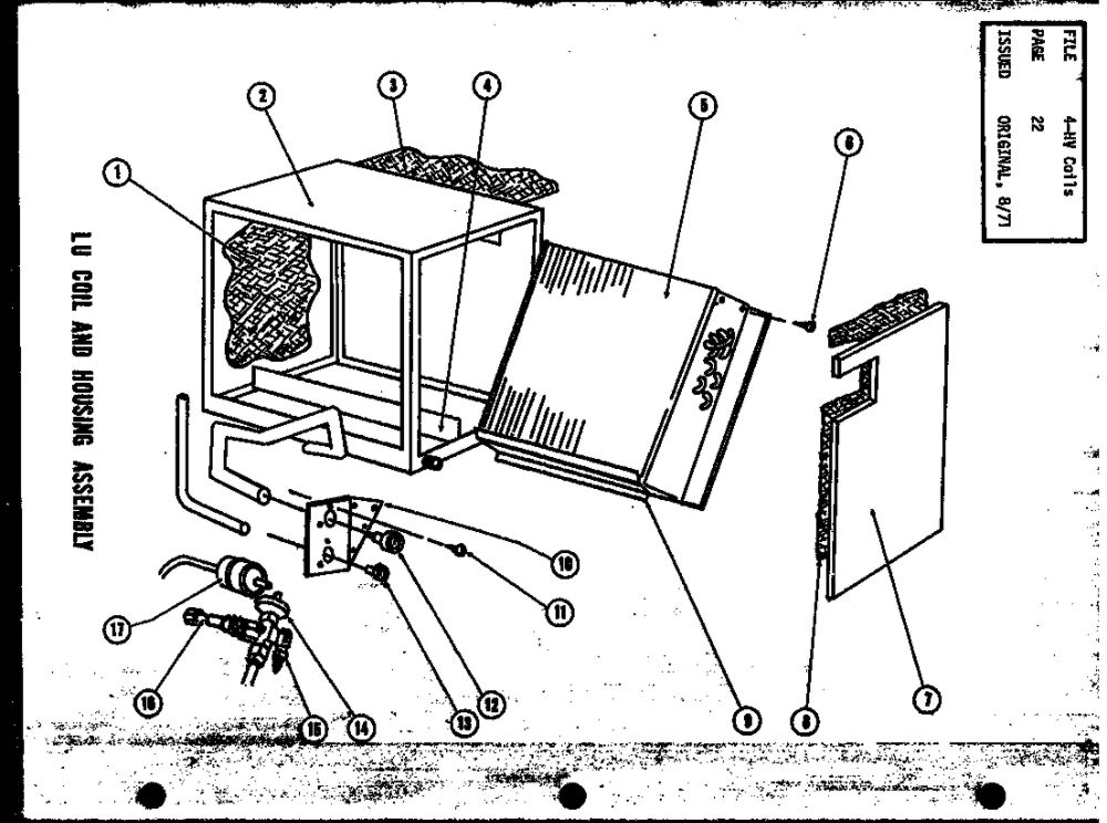 Lu Coil And Housing Assembly Diagram and Parts List for RF4,5 P53802-2C Amana Air Conditioner