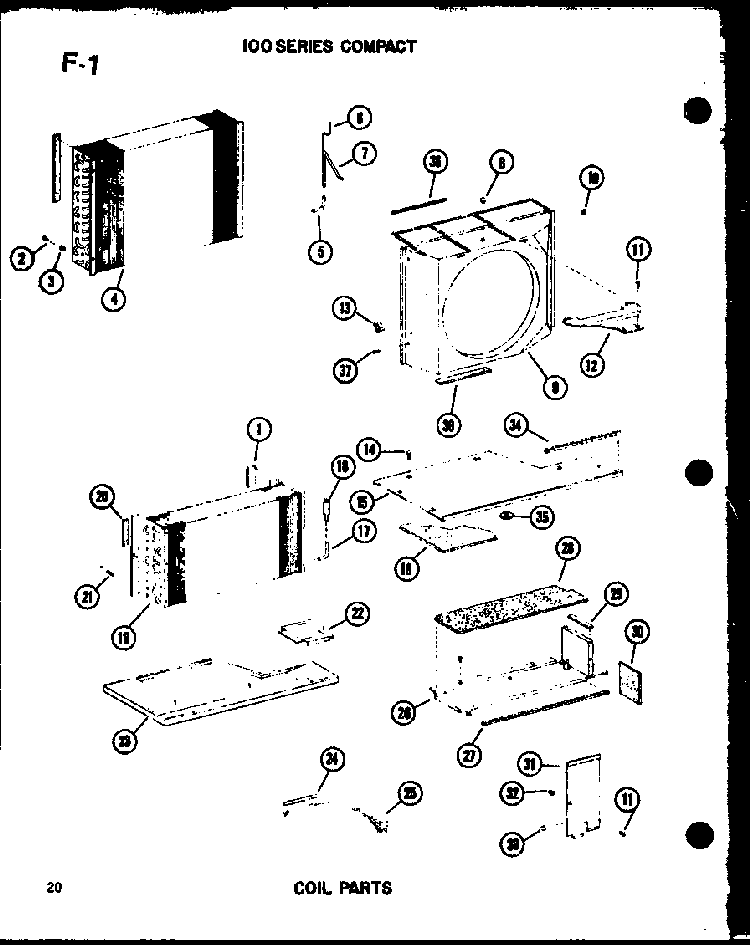 100 Series Compact Diagram and Parts List for 113-3HEW P67231-20R Amana Air Conditioner