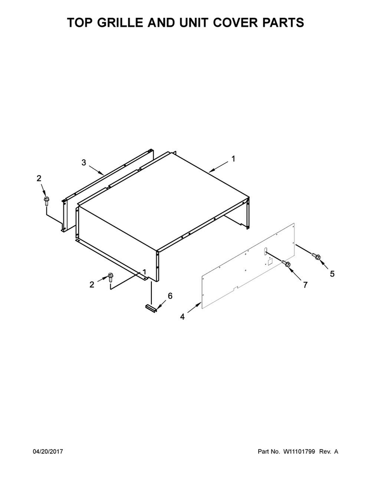 Top Grille And Unit Cover Parts Diagram and Parts List for JS48NXFXDE01  Jenn-Air Refrigerator