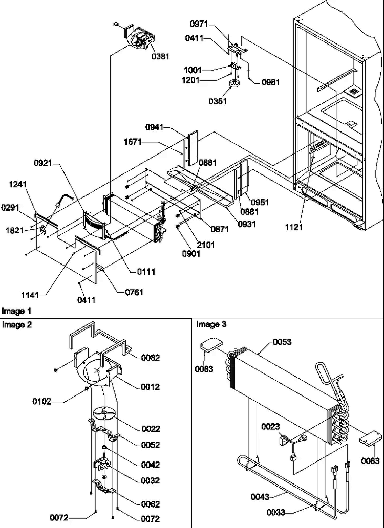Evaporator Area Diagram and Parts List for BBI20TL-P1199101WL  Amana Refrigerator