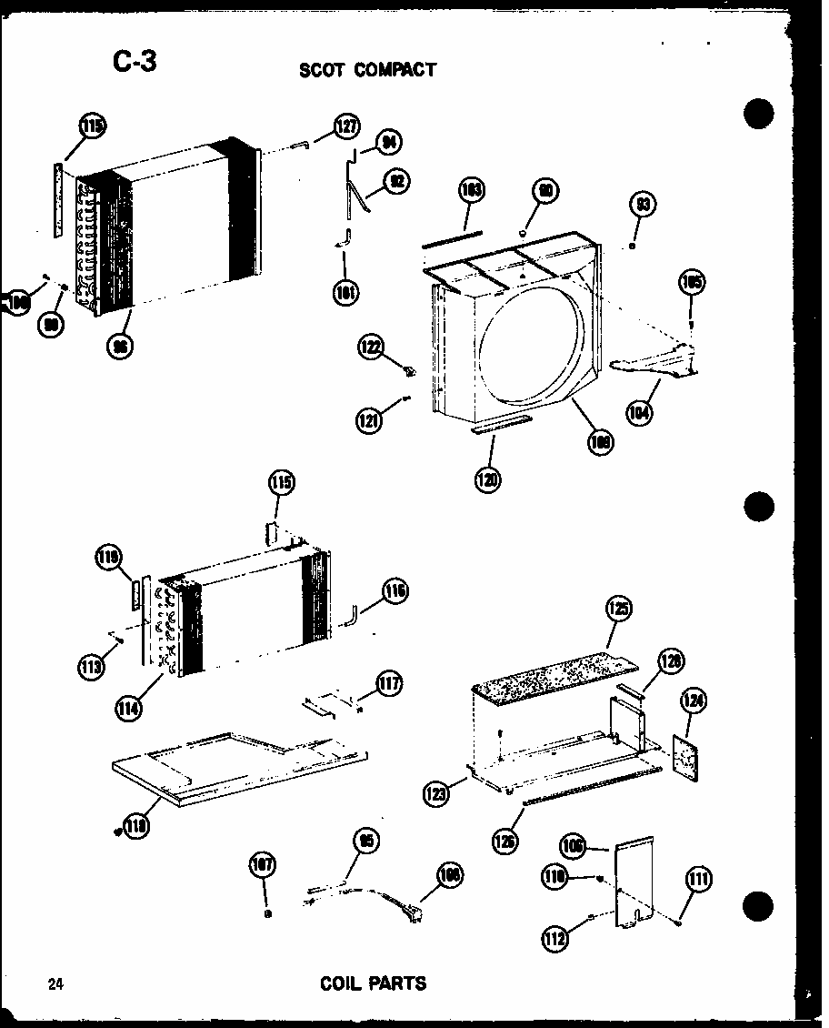 Coil Parts (13-3mw/p54974-21r) Diagram and Parts List for 109-5PE P54975-32R Amana Air Conditioner