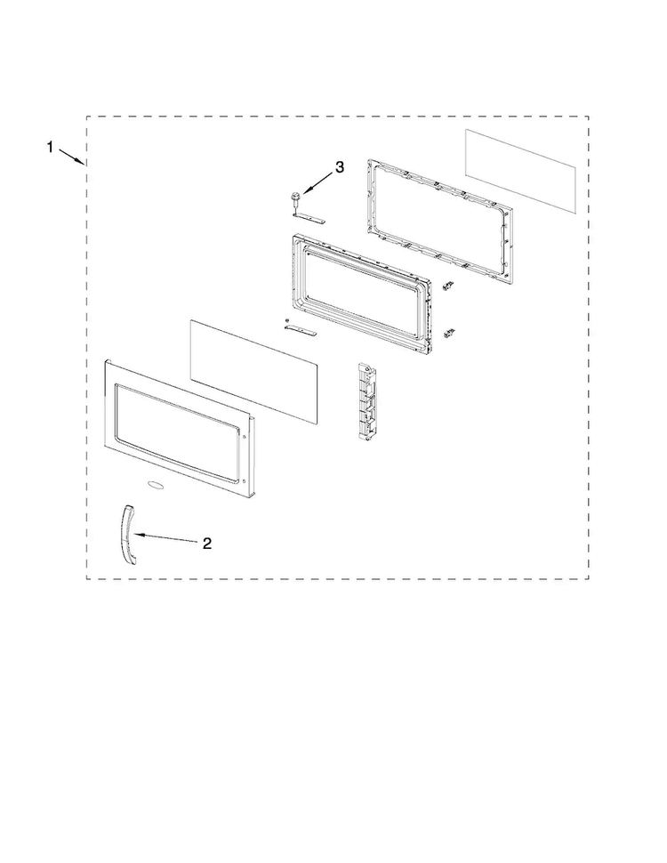 Door Parts Diagram and Parts List for YAMV1160VAS3  Amana Microwave