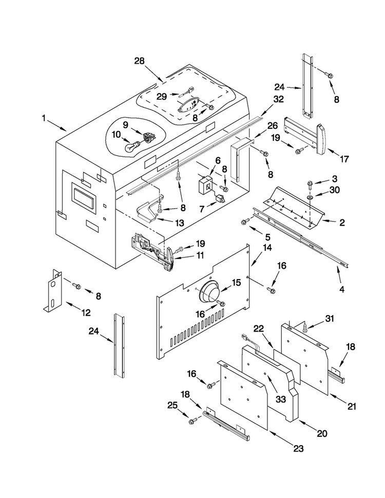 Freezer Liner Parts Diagram and Parts List for JF42SSFXDA00  Jenn-Air Refrigerator