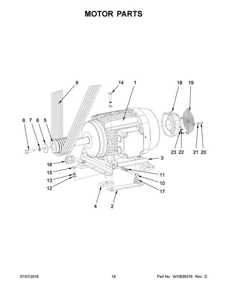 Motor Parts Diagram and Parts List for MFS180PAVS  Maytag Washer