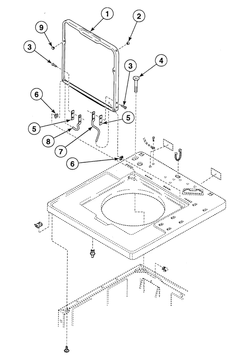 Lid Assy Diagram and Parts List for SWT210WN1124  Speed Queen Washer