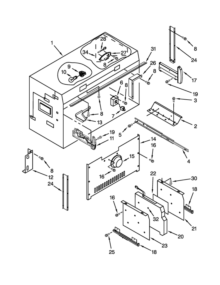 Freezer Liner Parts Diagram and Parts List for JB36NXFXLW04  Jenn-Air Refrigerator