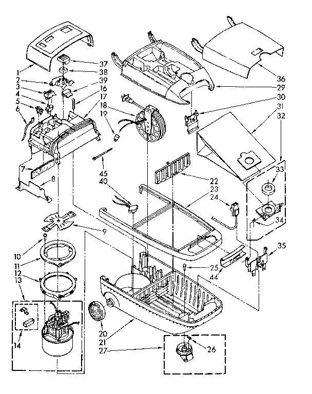 Base Assembly Diagram and Parts List for 1162543084  Kenmore Canister Vacuum