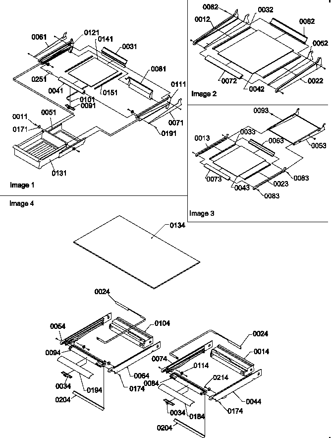 Shelving Assemblies Diagram and Parts List for TS19TE-P1306301WE  Amana Refrigerator