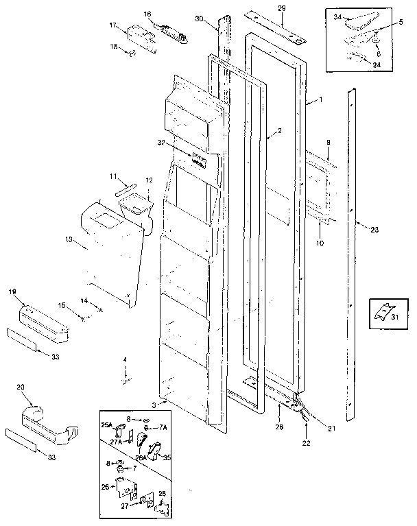 Freezer Door Diagram and Parts List for JRSD246B MBQ82A Jenn-Air Refrigerator