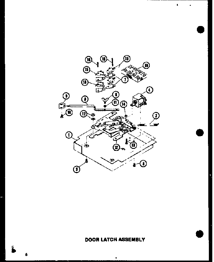 Door Latch Assembly Diagram and Parts List for AO-27D-P85547-2S  Amana Wall Oven