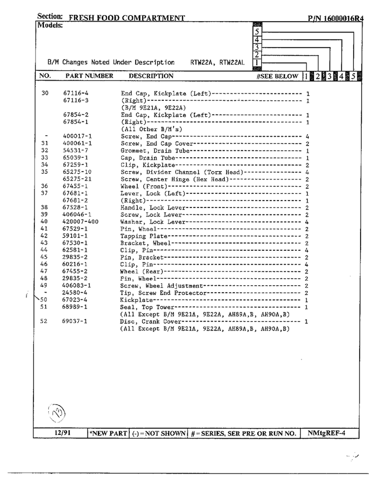 Fresh Food Compartment Page 3 Diagram and Parts List for 22752  Maytag Refrigerator