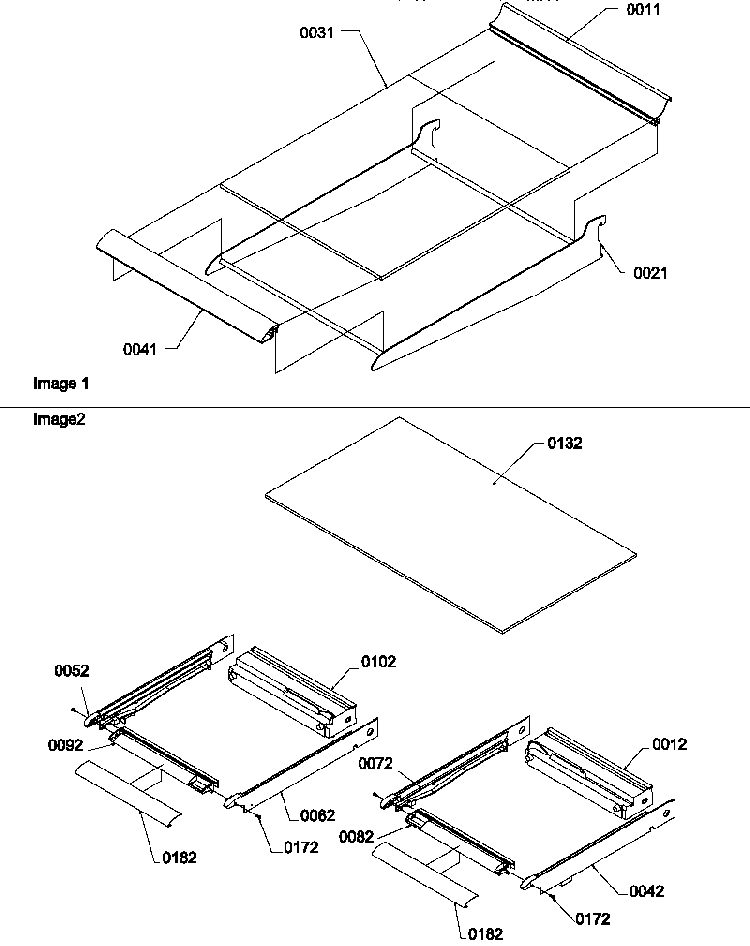 Shelving Assemblies Diagram and Parts List for TC18V2L-P1318004WL  Amana Refrigerator