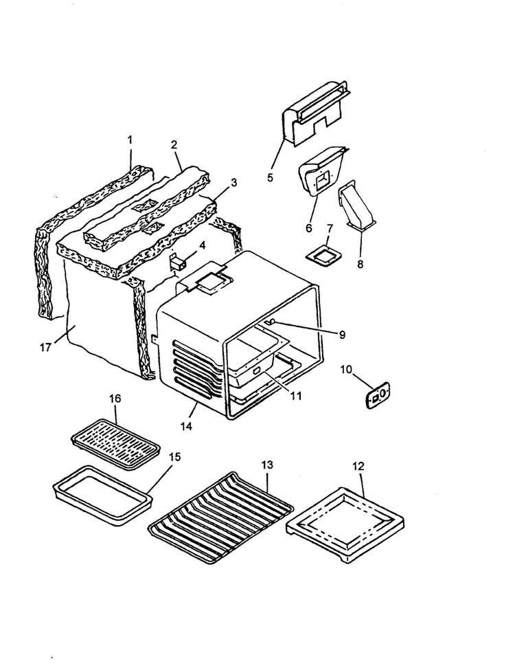 Cabinet Assembly Diagram and Parts List for AGDS901E P1131829NE Amana Range