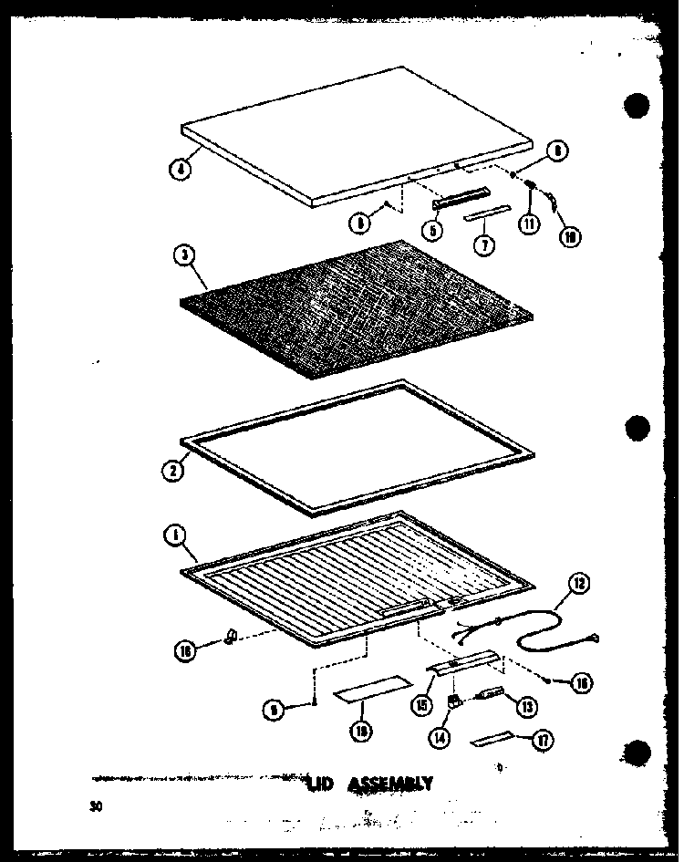 Lid Assembly Diagram and Parts List for C11F-AG P60116-41WG Amana Freezer