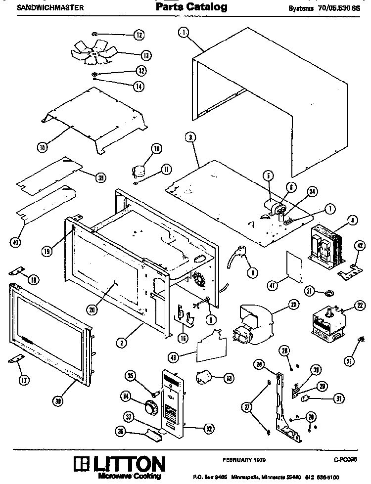 Section 19 Diagram and Parts List for 70 0502 Amana Microwave