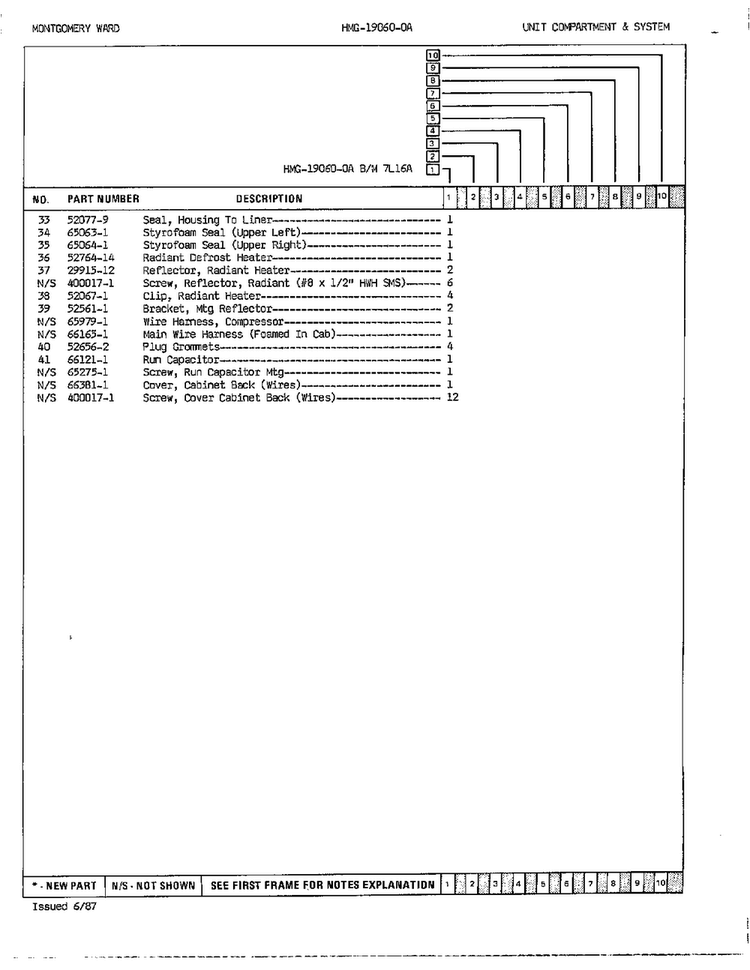 Unit Compartment And System Page 3 Diagram and Parts List for 19060A  Admiral Refrigerator