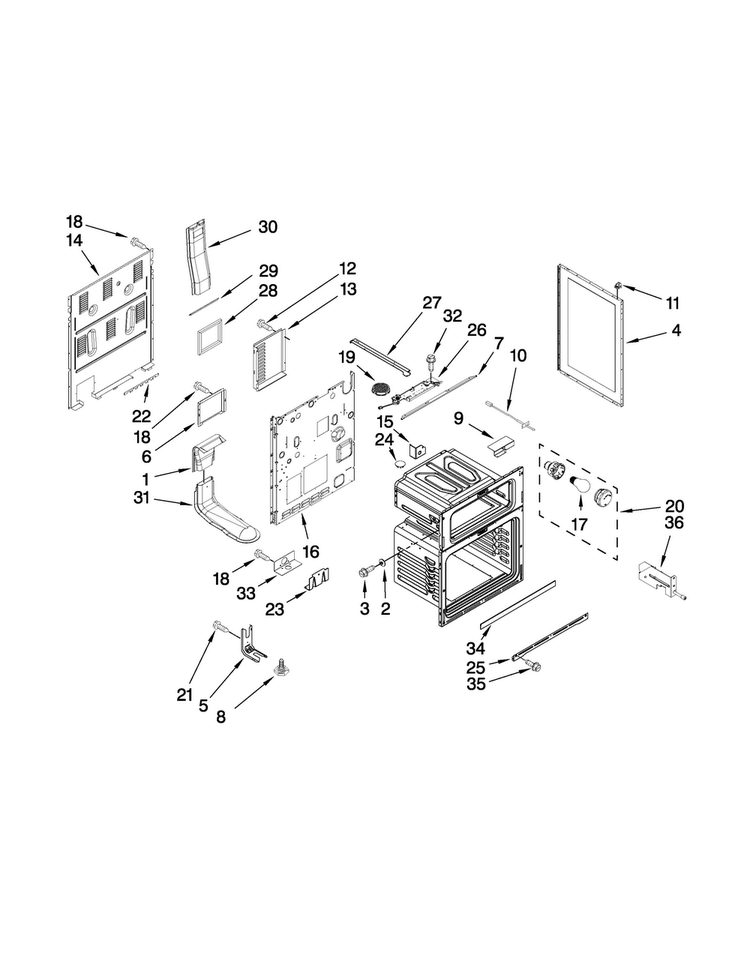 Chassis Parts Diagram and Parts List for MER6775BAB17  Maytag Range