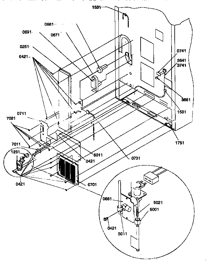 Cabinet Back Diagram and Parts List for 77277-P1311201WL  Amana Refrigerator