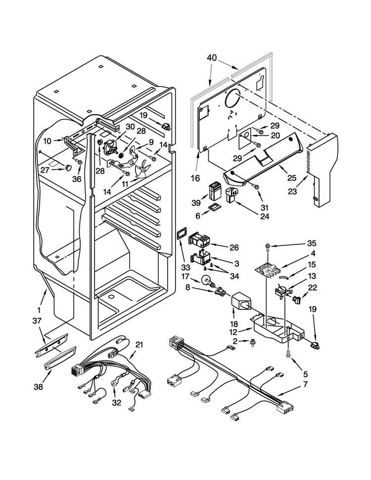 Liner Parts Diagram and Parts List for M8RXCGFXS04  Maytag Refrigerator