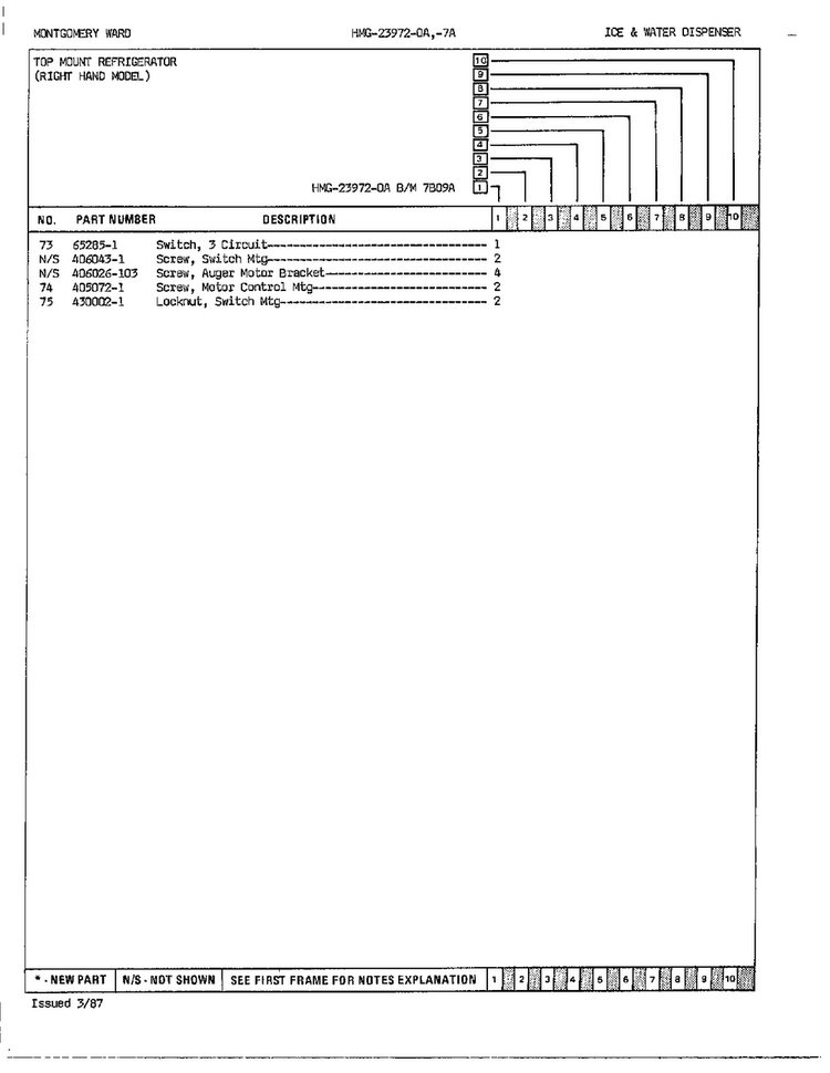 Ice And Water Dispenser Page 4 Diagram and Parts List for 23972A  Admiral Refrigerator