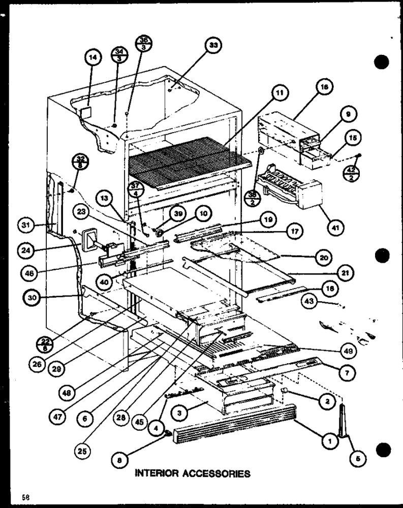 Interior Accessories 6 Diagram and Parts List for IC3H-P7621307W-TM  Amana Refrigerator