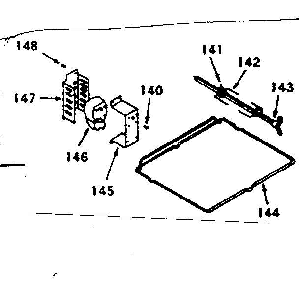 Rotisserie Kit No. 8007130 Diagram and Parts List for 1439007100  Kenmore Range