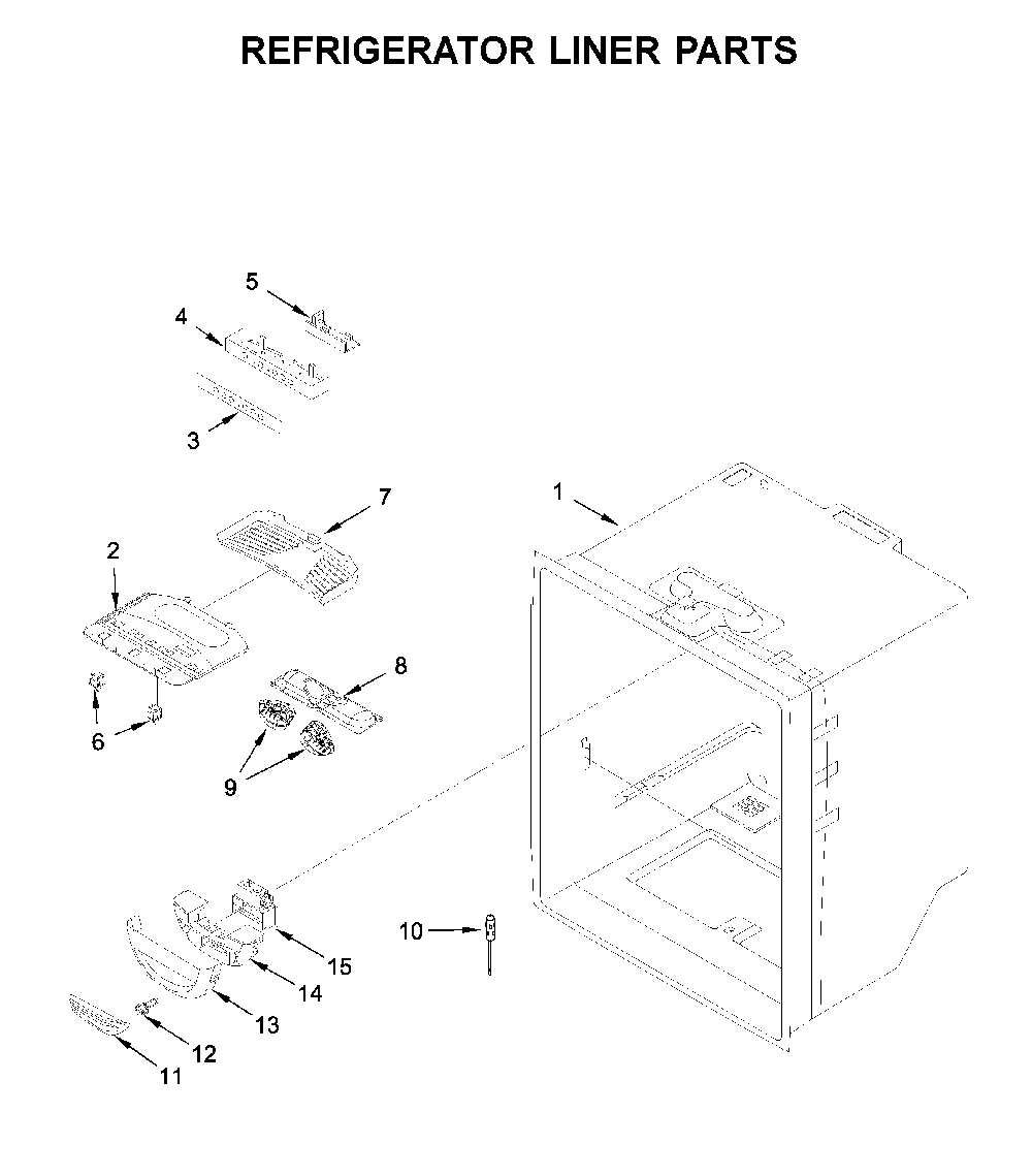 Refrigerator liner parts Diagram and Parts List for 59669312011  Amana Refrigerator