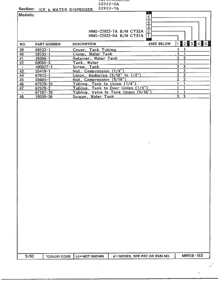 Ice & Water Dispenser Page 3 Diagram and Parts List for 22922-7A  Admiral Refrigerator
