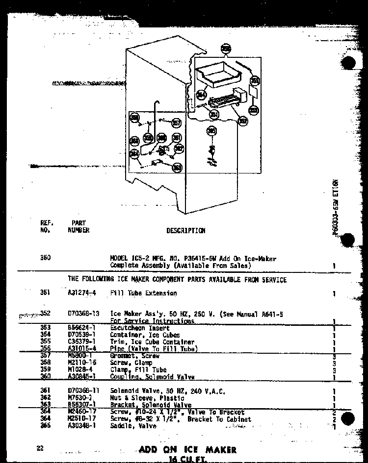Section 4 Diagram and Parts List for TC18N-A-P60303-59WA  Amana Refrigerator